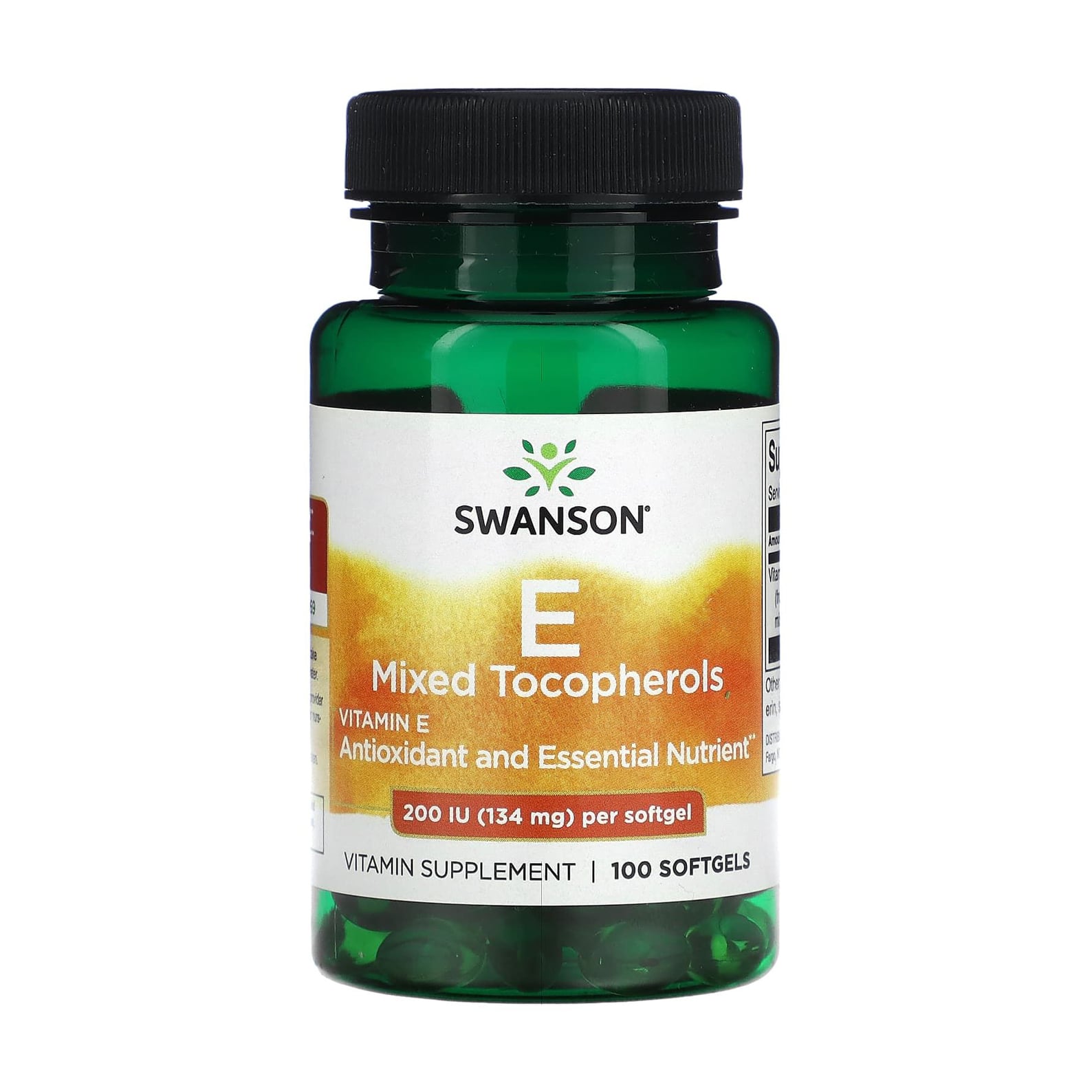Вітамін E Swanson Vitamin E Mixed Tocopherols 200 МО, 100 гелевих капсул